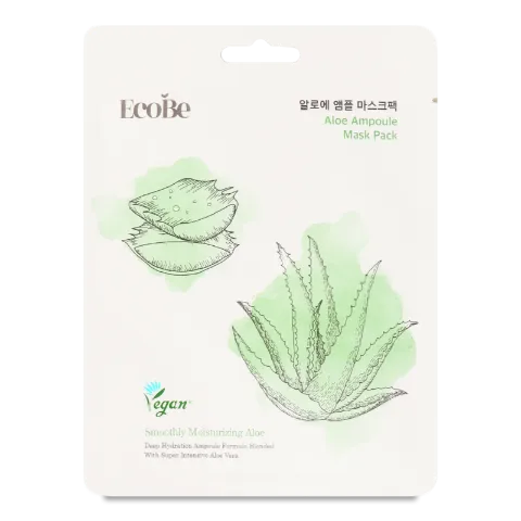 Маска для обличчя EcoBe з алоє тканинна