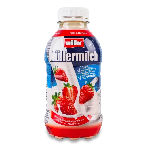 Напій молочний Mullermilch зі смаком полуниці 1,4%