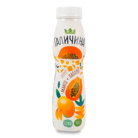 Йогурт «Галичина» манго-папайя 2,2% пет