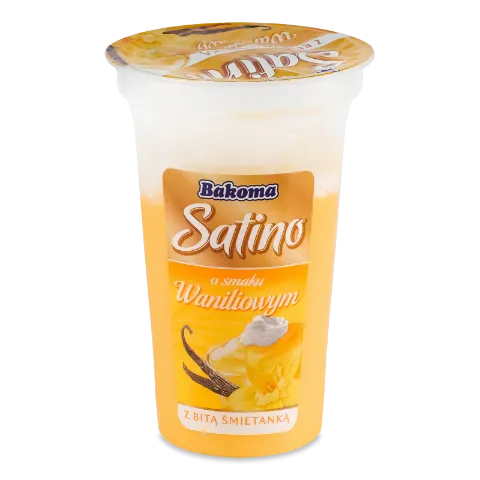 Десерт Bakoma Satino зі смаком ванілі 2,4%