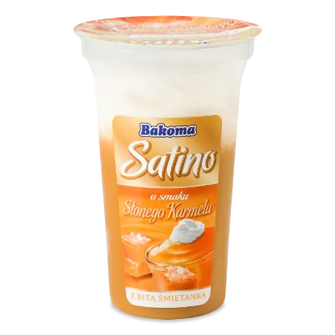 Десерт Bakoma Satino зі смаком карамелі 2,4%