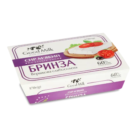 Сир Good milk Бринза вершкова слабосолона безлактозний 60%
