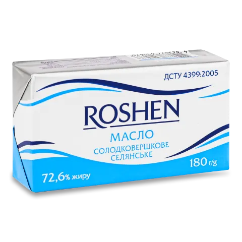 Масло солодковершкове Roshen Селянське 72,6%