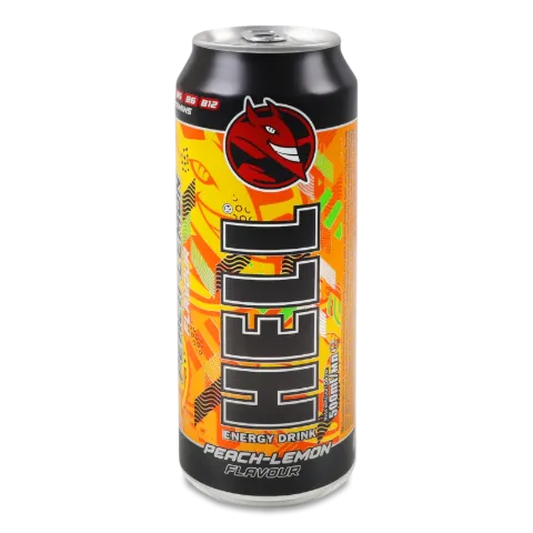 Напій енергетичний Hell Peach-lemon безалкогольний газований з/б