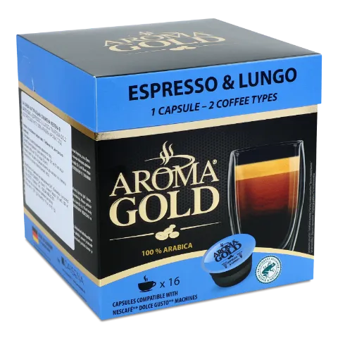 Кава Aroma Gold Еспресо&Лунго в капсулах