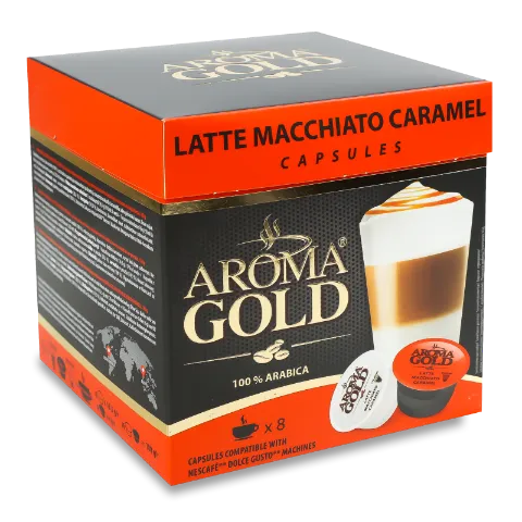 Кава Aroma Gold Лате Карамель в капсулах 16шт