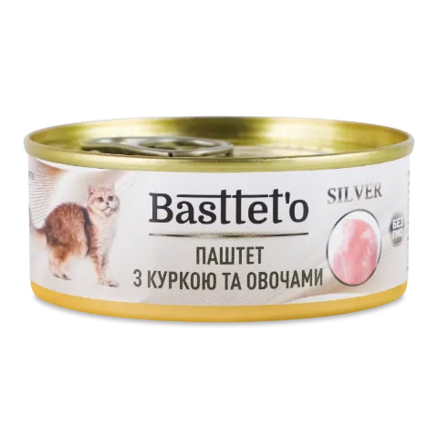 Корм д/котів Basttet'o паштет з куркою та овочами