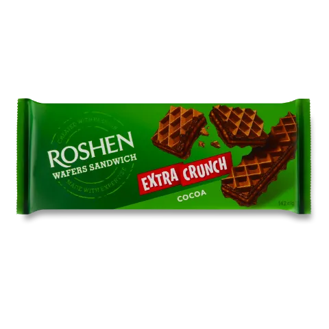 Вафлі Roshen Wafers Sandwich Extra Crunch Cocoa
