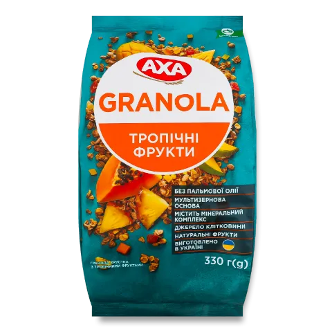 Гранола AXA хрустка з тропічними фруктами