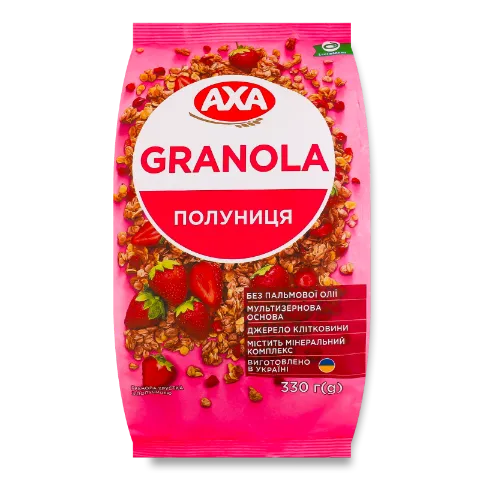 Гранола AXA хрустка з полуницею