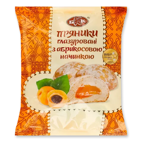 Пряники «БКК» з абрикосовою начинкою, глазуровані