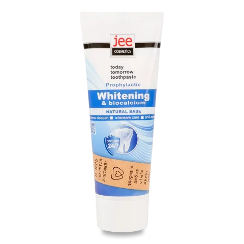 Паста зубна Jee Cosmetics Відбілювання і біокальц