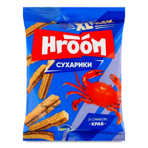Сухарики Hroom! житні зі смаком краб