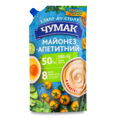 Майонез Чумак Апетитний 50% д/п