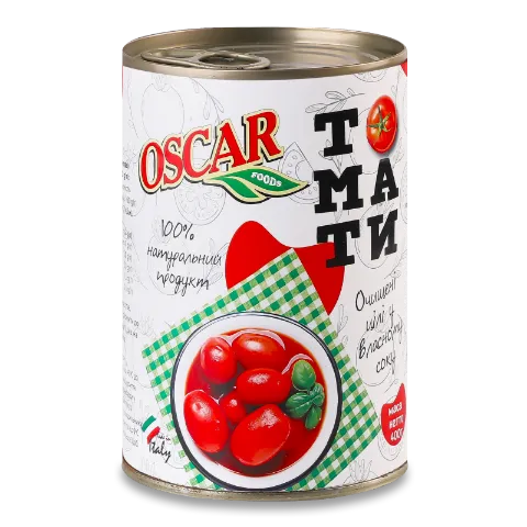 Томати Oscar очищені цілі у власному соку