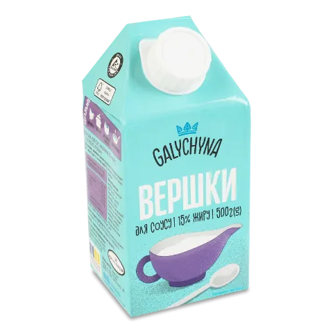 Вершки «Галичина» «Для соусу» ультрапастеризовані 15%