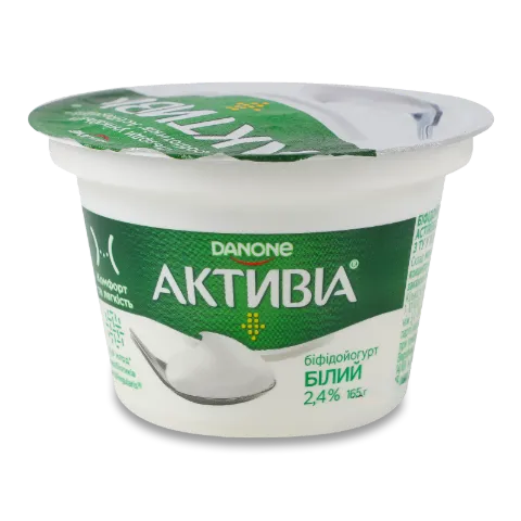 Біфідойогурт «Активіа» «Білий» 2,4% стакан