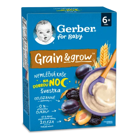 Каша пшенично-вівсяна Gerber безмолочна з чорносливом
