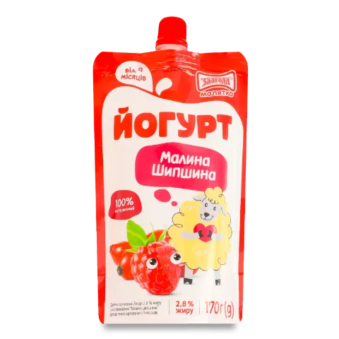 Йогурт «Злагода» «Малятко» малина-шипшина для дітей від 9 місяців 2,8%