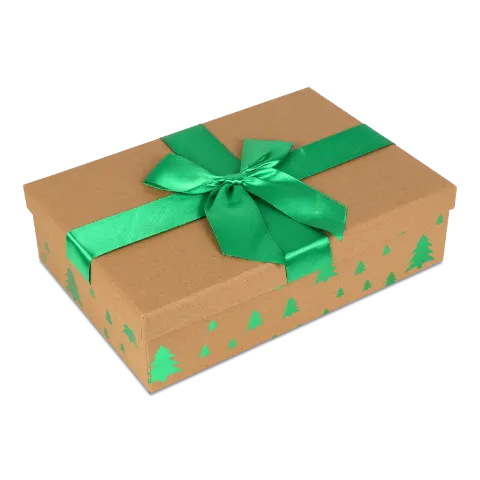 Коробка для подарунків Ялинка зелена 26,5x18x7см