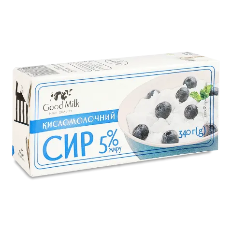 Сир кисломолочний Good milk 5% т/б
