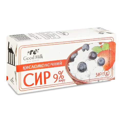 Сир кисломолочний Good milk 9% т/б