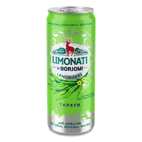 Напій Borjomi Limonati «Тархун» безалкогольний сильногазований з/б
