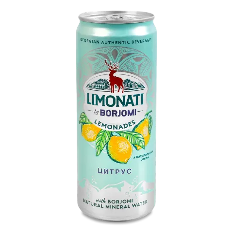 Напій Borjomi Limonati «Цитрус» безалкогольний сильногазований з/б