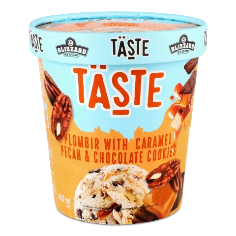 Морозиво Blizzard Taste пломбір пекан-карамель-шоколадне печиво