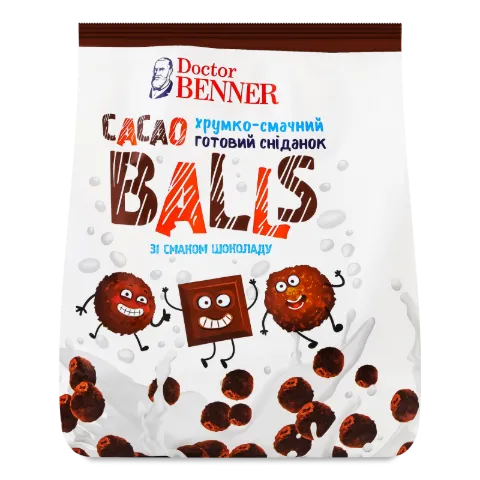 Сніданок Doctor Benner Cacao Balls зі смаком шоколаду