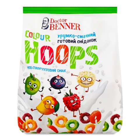 Сніданок Doctor Benner Colour Hoops мультифруктовий смак