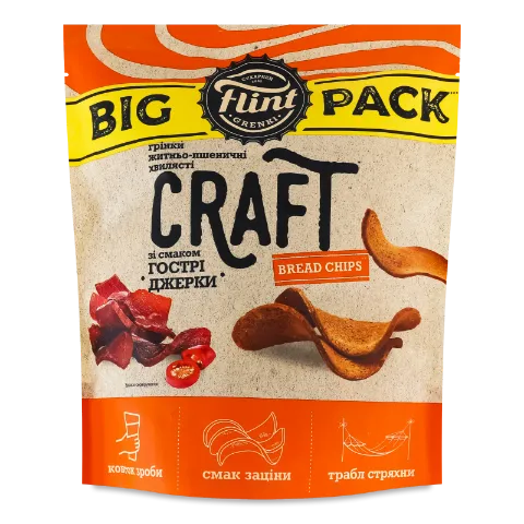 Грінки Flint Craft житньо-пшен смак гострі джерки