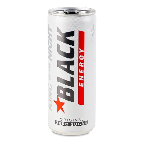 Напій енергетичний Black Energy Zero Sugar безалкогольний газований з/б