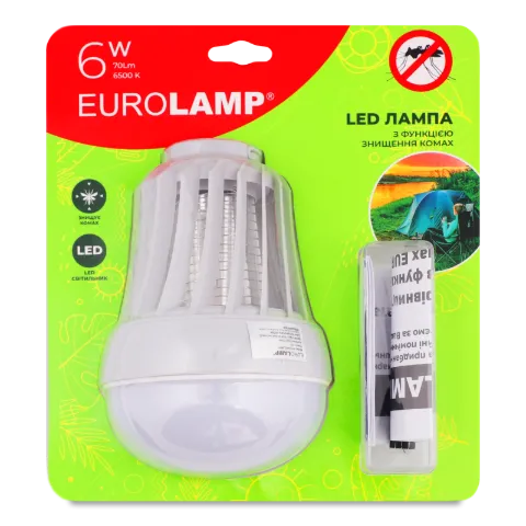 Лампа д/знищення комах Eurolamp LED 6W на батарейк