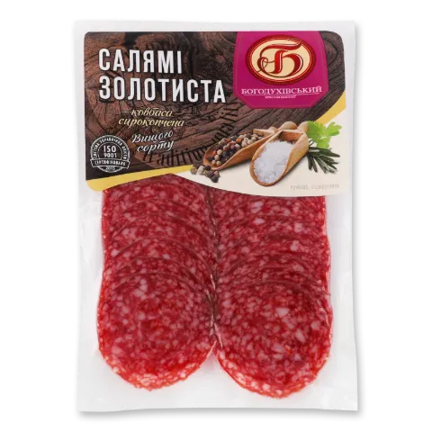 Ковбаса «Богодухівський МК» «Салямі» «Золотиста» с/к, в/ґ