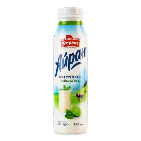 Айран Ферма По-турецьки Лайм м'ята 1,7%, пляшка