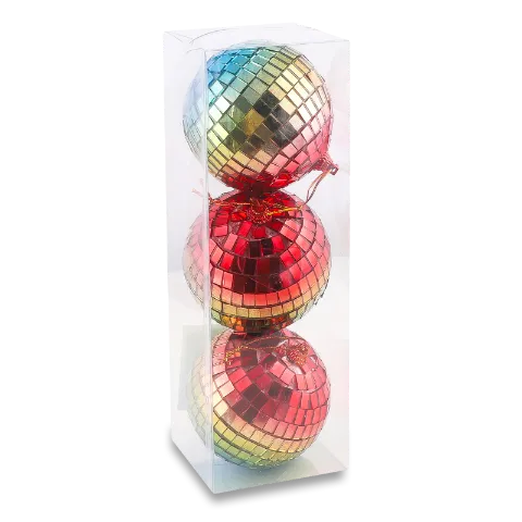 Н-р прикрас ялинкових Дискокуля різнокольор 8см3шт