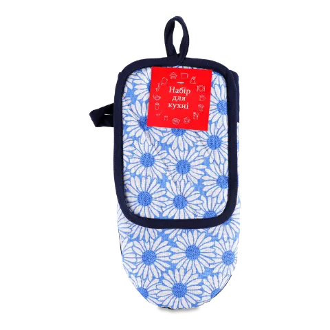 Набір Прованс Ромашки на синьому рукавичка+прихват