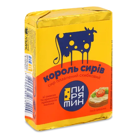 Сир плавлений «Пирятин» «Король сирів» скибковий 38%
