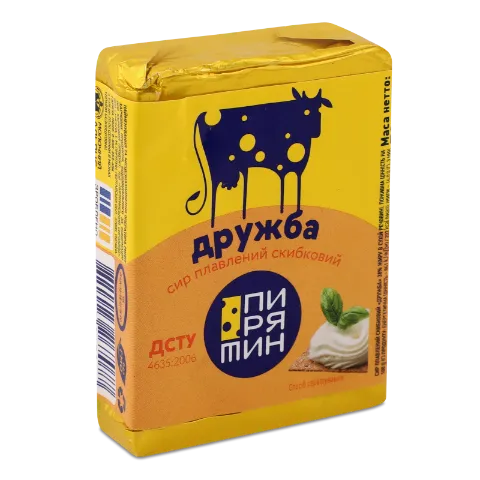Сир плавлений «Пирятин» «Дружба» скибковий 38%