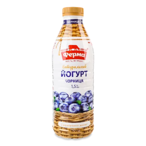 Йогурт Ферма Чорниця натуральний 1,5% пл