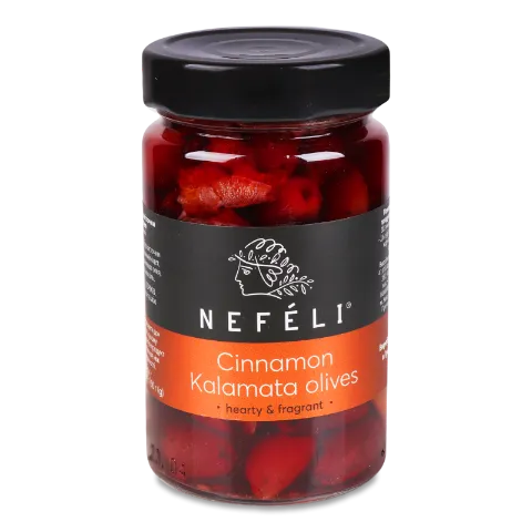 Оливки Nefeli Каламата б/кісточ мандарин і кориця