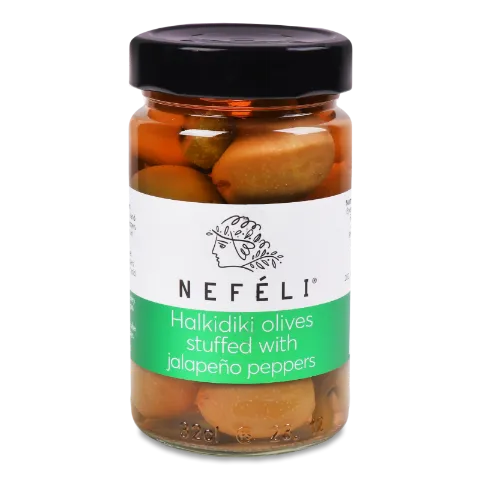 Оливки Nefeli Халкідікі фаршир перцем халап розсол