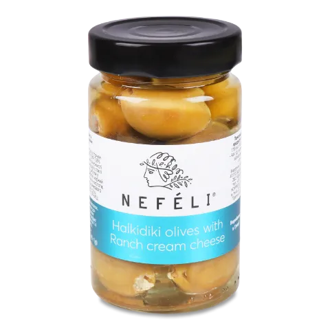 Оливки Nefeli Халкідікі зелені вершков сир прянощі