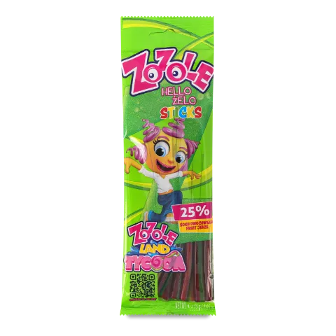 Цукерки Zozole Sticks з фруктовим смаком желейні