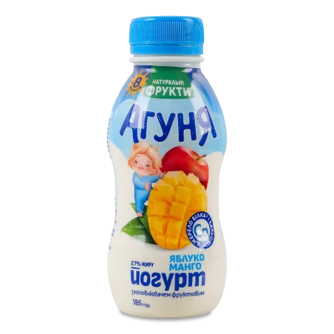 Йогурт Агуня яблуко-манго для дітей від 8 місяців 2,7%