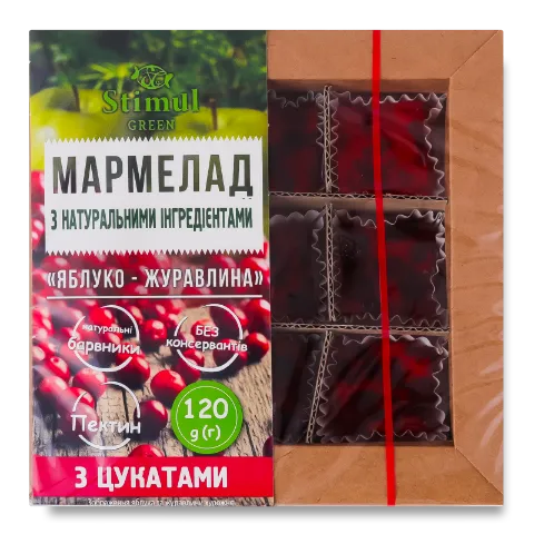 Мармелад Stimul Green яблуко-журавлина без цукру
