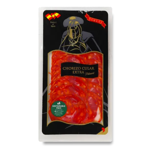 Ковбаса Porxas Chorizo Cular Extra с/в, в/ґ, нарізка