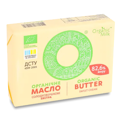 Масло солодковершкове Organic Milk Екстра 82,6%