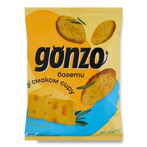 Сухарики Gonzo багети пшеничні зі смаком сиру